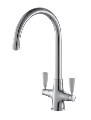 Double Handle Kitchen Mixer Faucet Brass Material And Chrome Finish T93016